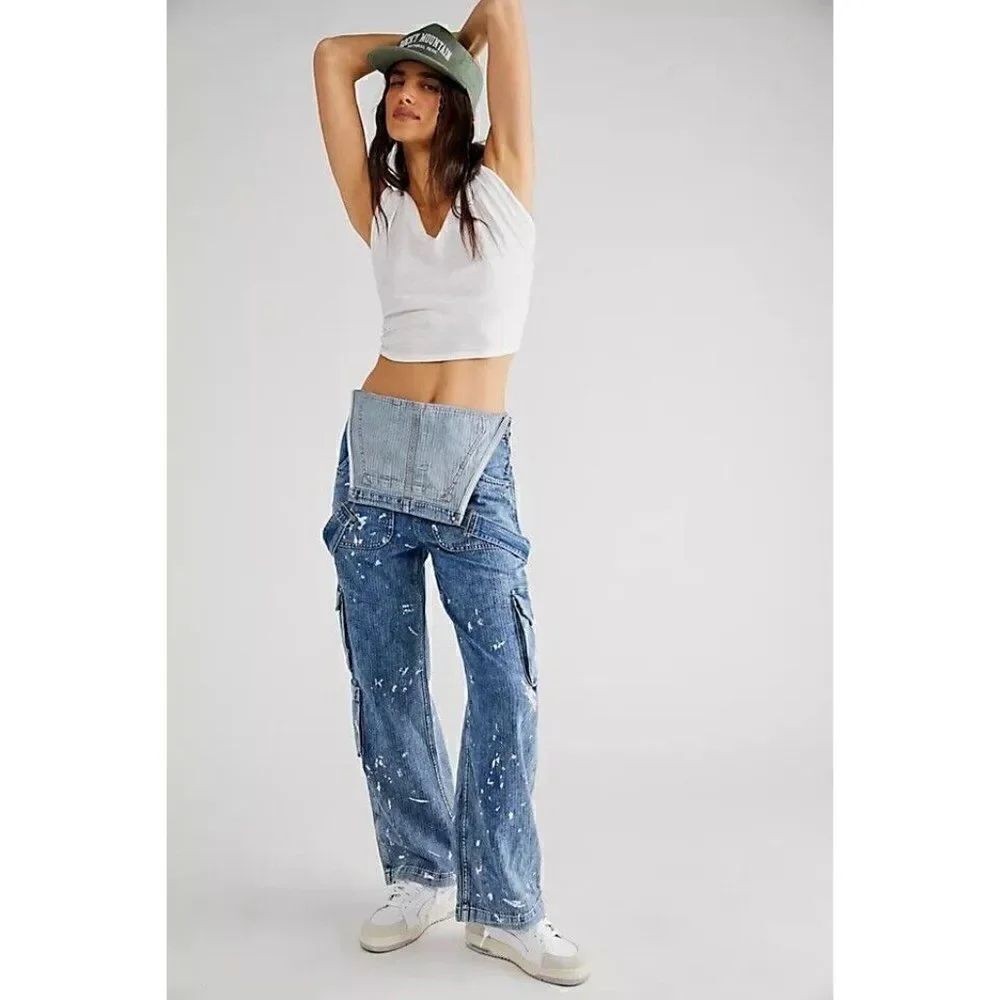 NEW FREE PEOPLE Sz L SUTTON UTILITY OVERALL - Picture 3 of 3